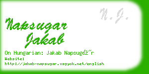 napsugar jakab business card